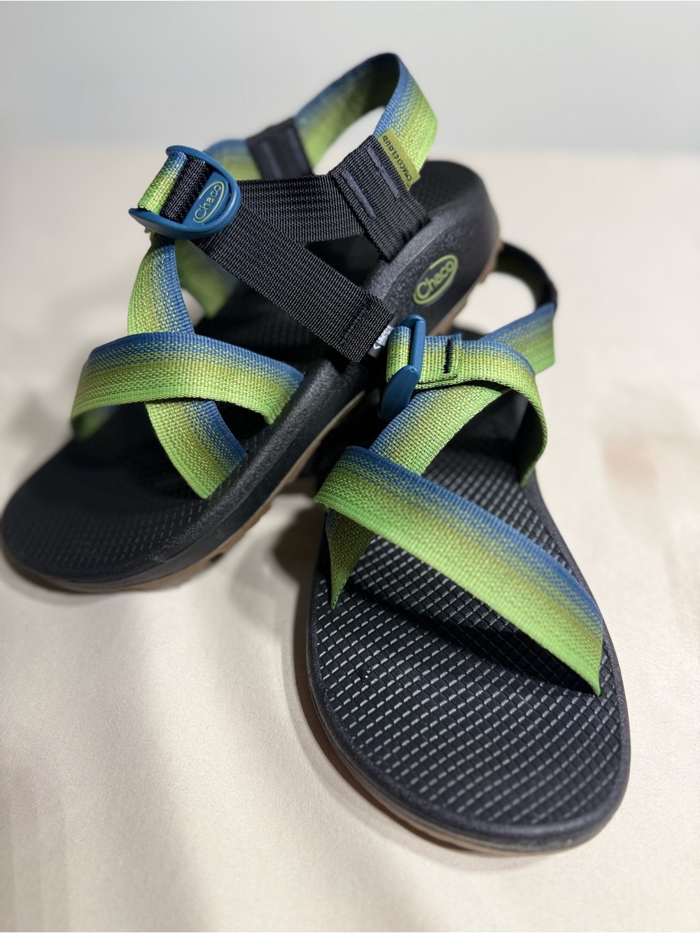 Chaco Men's Sport Sandal in Green and Blue Gradient
